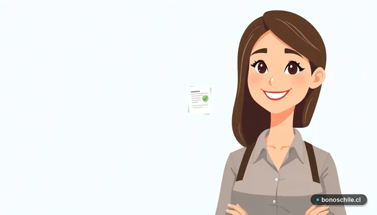 Mujer chilena con expresión esperanzada, representando el proceso de reclamo de un bono estatal.