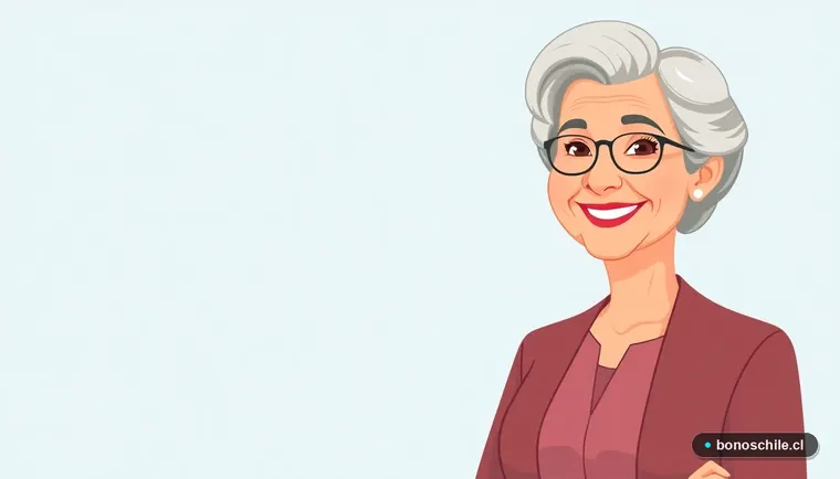 Mujer mayor chilena sonriendo con alivio, representando el cálculo del aguinaldo para pensionados.