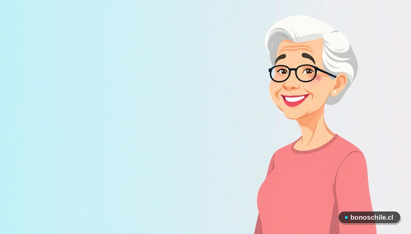 Ilustración vectorial de un adulto mayor sonriendo, representando a los pensionados que reciben el aguinaldo en Chile.