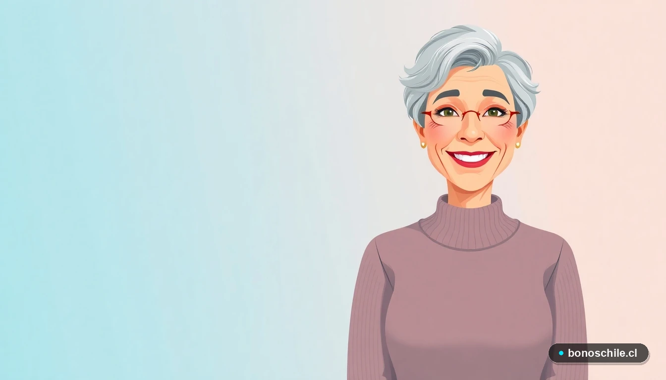 Ilustración de adulto mayor chileno beneficiado por el aumento de la Pensión Garantizada Universal.