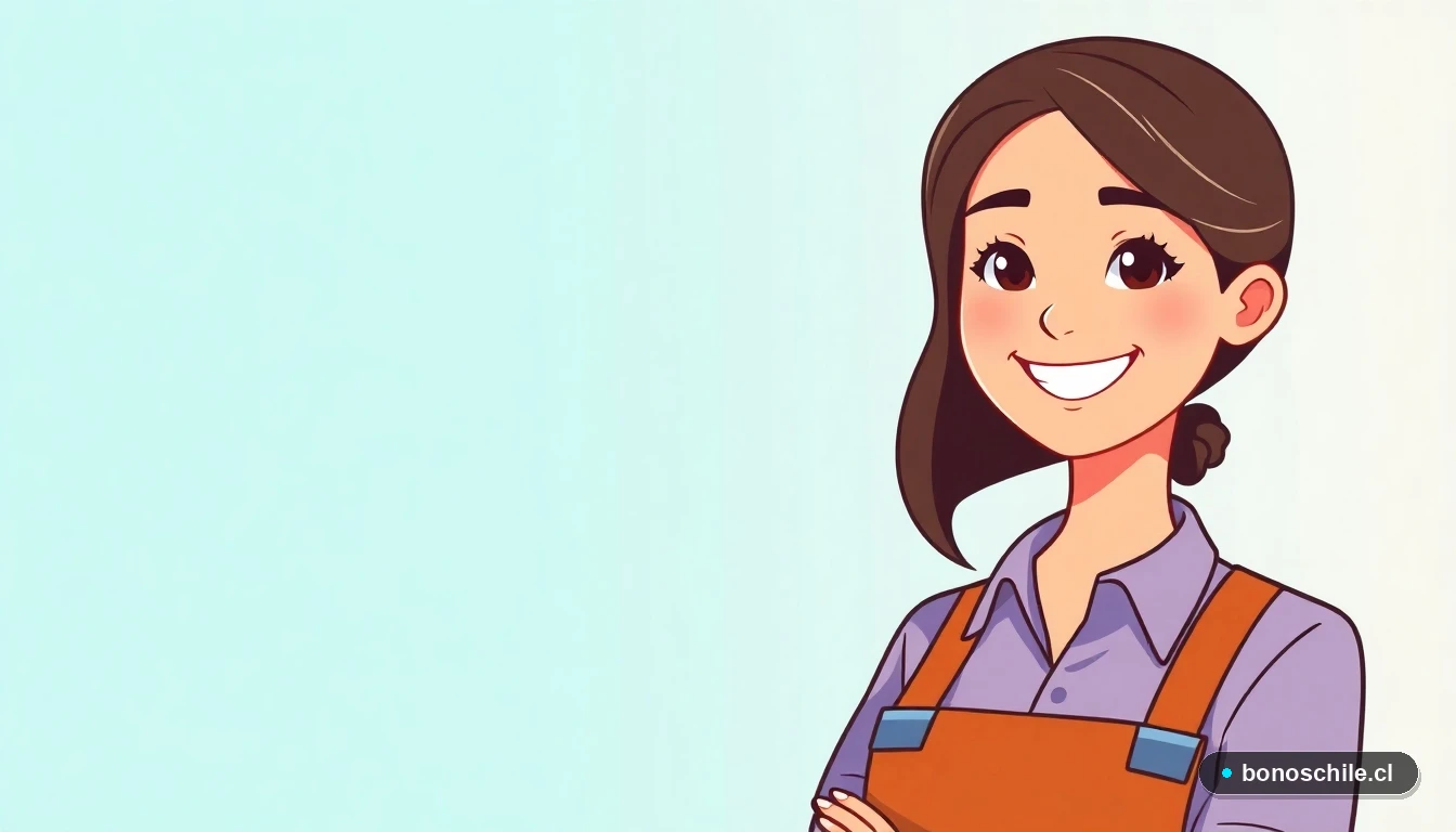 Joven mujer consultando el estado de su Subsidio Familiar en Chile.