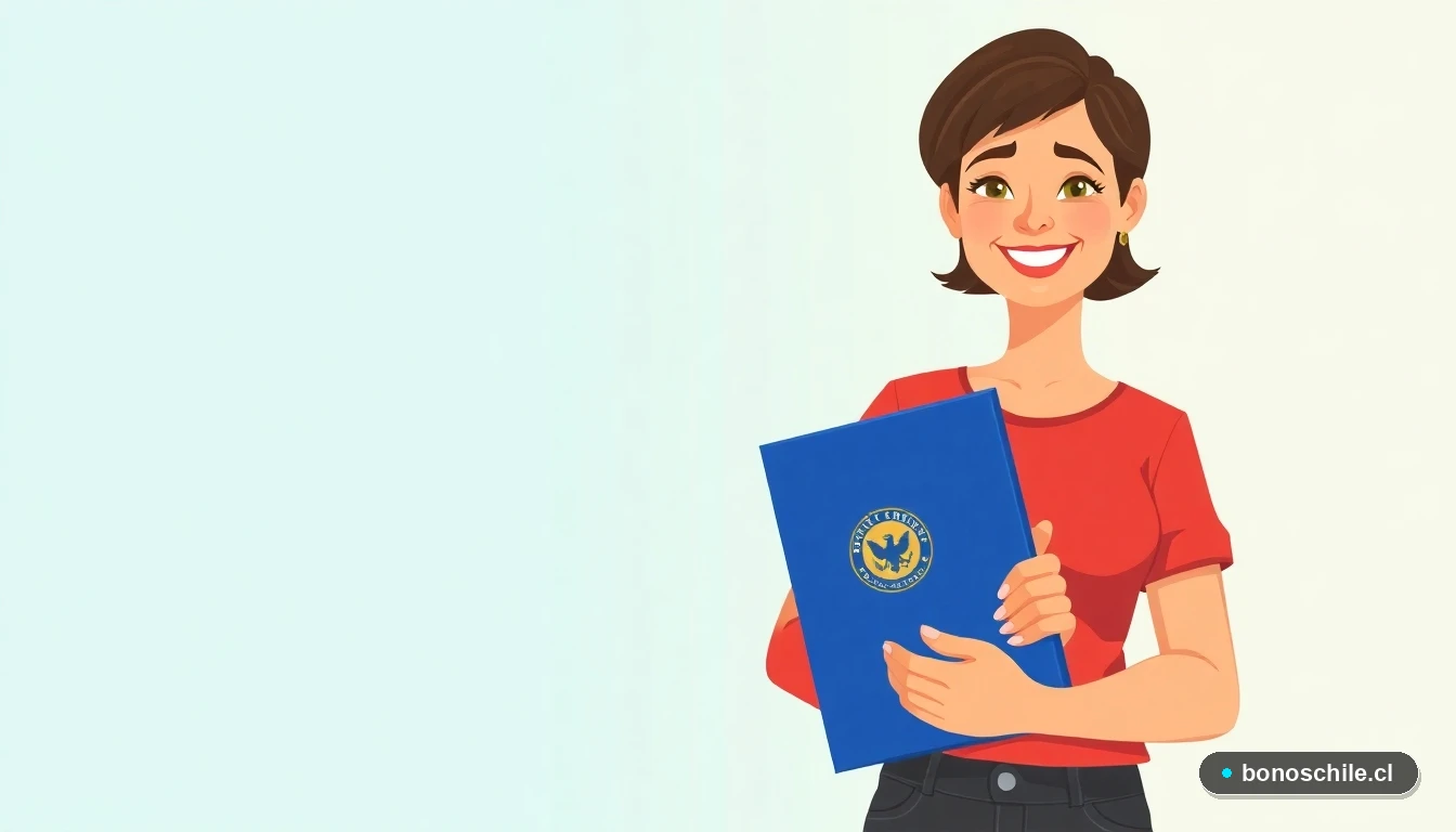 Mujer revisando documentación oficial para postular a la Pensión Garantizada Universal (PGU) en Chile.