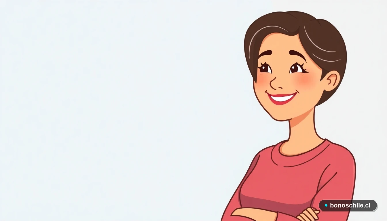Ilustración de madre chilena revisando información sobre el Bono por Hijo de Pensión