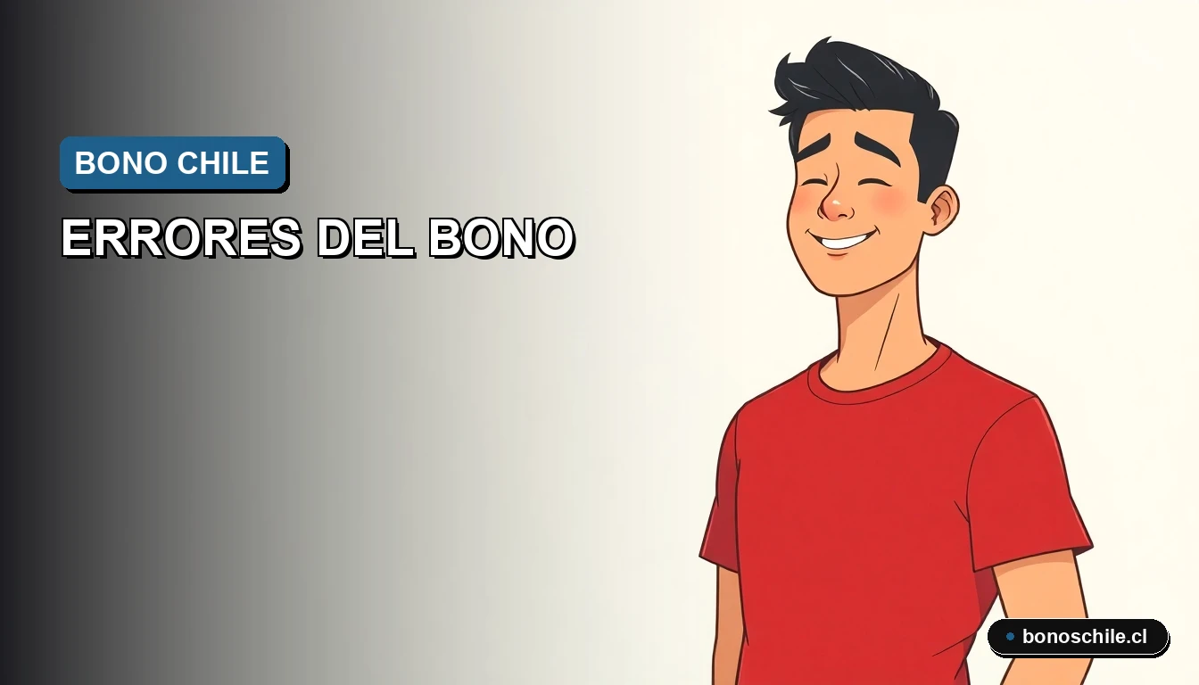 Ilustración vectorial plana de un trabajador chileno joven, estilo Corporate Memphis, con expresión de alivio, sobre fondo degradado. Representa la guía para evitar errores en el pago del Bono Chile Apoya.