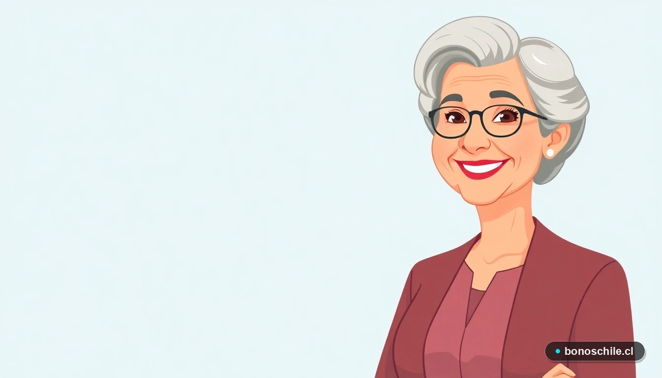 Mujer mayor chilena sonriendo con alivio, representando el cálculo del aguinaldo para pensionados.