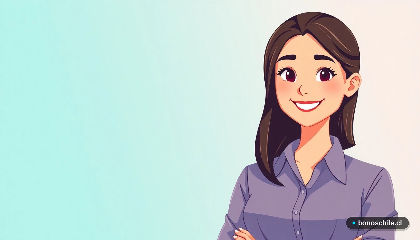 Mujer joven revisando postulación a bonos del estado con expresión de alivio