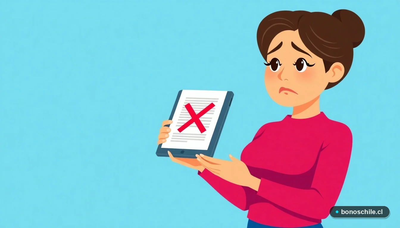 Mujer revisando requisito no cumplido para el Bono Logro Escolar en Chile