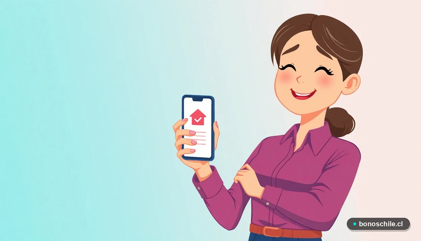 Joven realiza postulación online al subsidio de arriendo desde su teléfono móvil.