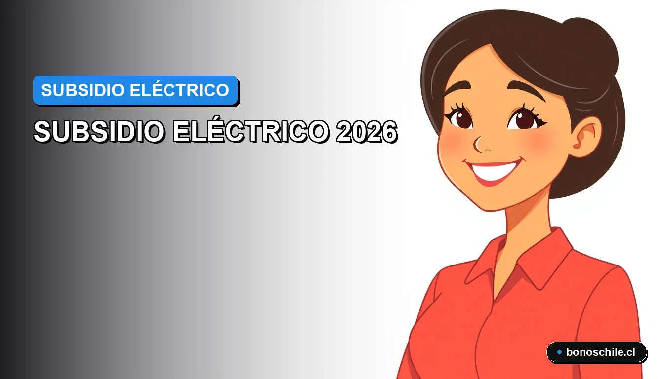Ilustración vectorial plana de una mujer chilena sonriendo con esperanza, representando el acceso al subsidio eléctrico. Fondo con gradiente suave.
