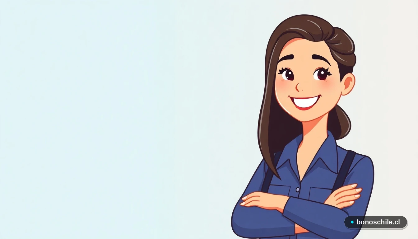 Ilustración de mujer chilena beneficiaria del subsidio eléctrico, con expresión aliviada.